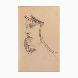 Jacques Hirtz, Portrait of Woman, Drawing, Mid-20th Century