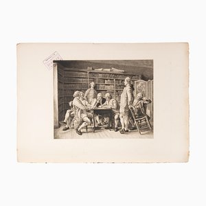 Auguste Mongin, Une Lecture chez Diderot, Etching, 1878