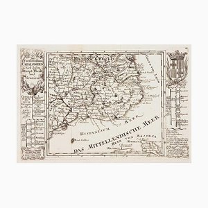 Carte Vintage de la Catalogne