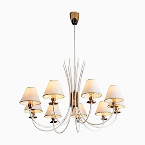Vintage Kronleuchter mit neun Armen im Stil von Jean Royère, 1950er