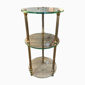 Beistelltisch aus Glas & Messing, 1950er