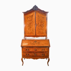 Antiker Louis XV Piemontesischer Trumeau aus Nussholz mit Intarsien, 1700er