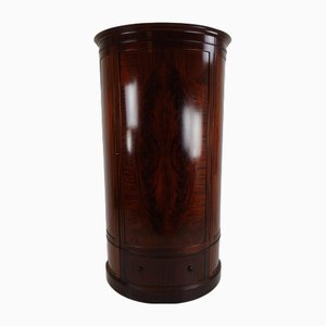 Edwardian Mahogany Bow-Fronted Wardrobe from Maple & Co., 1890s