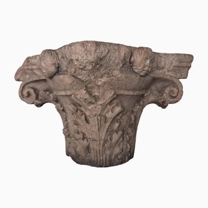 Corinthian Capital with Acanthus Leaves in Red Verona Marble, Late 15th Century