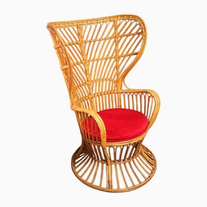Butaca con alas de bambú de Lio Carminati, Italia, años 50