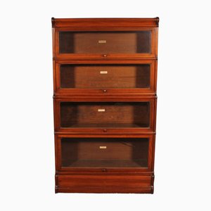 Four-Section Mahogany Bookcase with a Projecting Front from Globe Wernicke