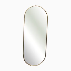 Italian Brass Shaped Mirror, 1950s