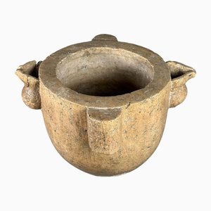 Yellow Marble Mortar from Torri Del Benaco, 16th Century