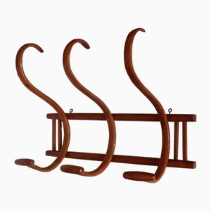 Attaccapanni vintage in legno curvato, anni '50