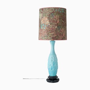 Spanische Türkisfarbene Vintage Keramiklampe, 1950er