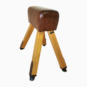 Vintage Leather Gymnastic Bench, 1960s