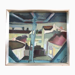 Structural View, Oil Painting, Framed