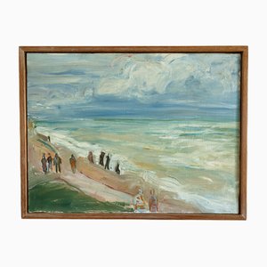 Seaside Promenade Interior, Oil Painting, Frame