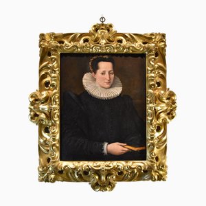 Santi Di Tito, Portrait of a Lady, 16th Century, Oil on Panel, Framed