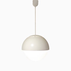 Metal and Opaline Glass Pendant Light, 1960s
