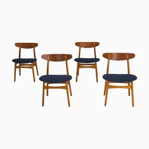 Sedie da pranzo CH30 vintage di Hans J. Wegner per Carl Hansen & Son, anni '50, set di 4
