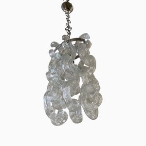 C-förmiger Vintage Kronleuchter aus Muranoglas, Aureliano Toso zugeschrieben, 1970er