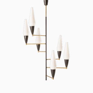 Mid-Century Italian Chandelier in the style of Stilnovo, 1960s