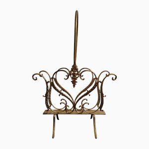 Vintage German Brass Magazine Rack, 1960s