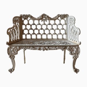 Banco de jardín inglés Love Seat de hierro fundido