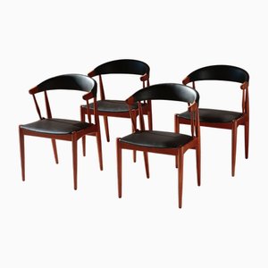 Scandinavian Teak Armchairs from Johannes Andersen, 1960s, Set of 4