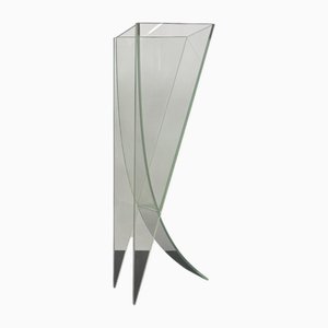 Geschwungene Vintage Glasvase, 1980er