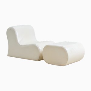 Soft Lounge Chair with Ottoman by Ueli Berger & Susi Berger for Victoria, 1960s, Set of 2
