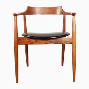 Early Edition Model ST 750 Desk Chair in Elm and Skai by Arne Wahl Iversen for Niels Eilersen, 1960s
