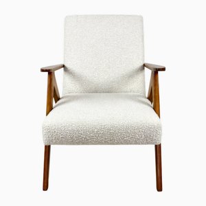 Poltrona B-310 VAR vintage in bouclé bianco, anni '70