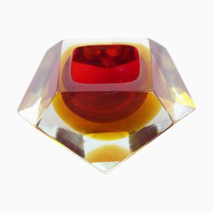 Pink Diamond Murano Glass Ashtray from Seguso, 1960s