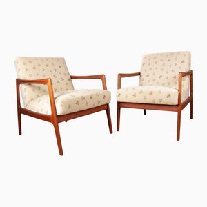 Poltrone in teak imbottito, Scandinavia, anni '60, set di 2