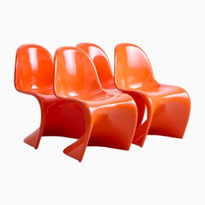 Vintage Panton Chairs by Vitra, 1960s, Set of 4