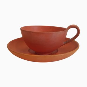 Tasse mit Untertasse von Svend Hammershøi für Kähler, 1930er, 2er Set