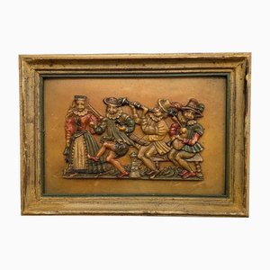 German Artist, Dancing Figures of Musicians, 1800s, Wax Painting
