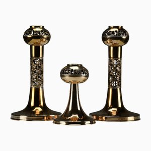 Vintage Scandinavian Pitsi Copper Candleholders by Pentti Sarpaneva for Turun Hopea, 1960s, Set of 3