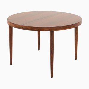 Mid-Century Danish Round Rosewood Extendable Table attributed to Feldballes Møbelfabrik, 1960s
