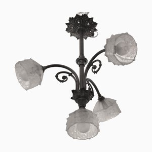 Französische Art Deco Hängelampe, 1930er