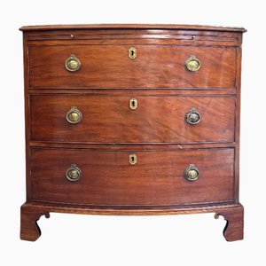 Antique Bow Fronted Mahogany Chest of Drawers, 1890s