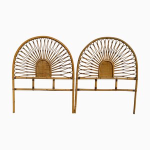 Vintage French Headboards in Bamboo and Rattan, 1960s, Set of 2