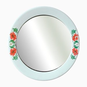 Space Age Withe Flower Mirror from Syla, France, 1970s