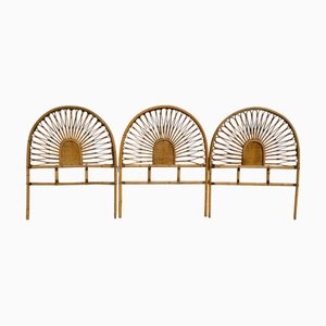 Headboards in Bamboo and Rattan, 1960s, Set of 3