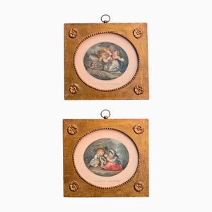 Peltro William Tomkins, Spiele für Kinder, 1800er, Gravuren, Gerahmt, 2er Set