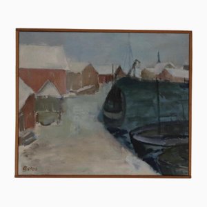 Björn Gyllenhammar, Quay, 1986, Öl auf Leinwand, Gerahmt