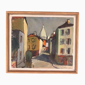 Tryggve Eagle, Montmartre, 1951, Olio su tela, Incorniciato