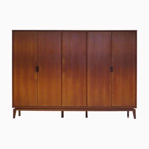 Large Mid-Century Modern 5-Door Wardrobe in Teak, 1960s