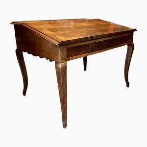 Antiker Französischer Schreibtisch aus Eiche mit Cabriolet Beinen, 1800er