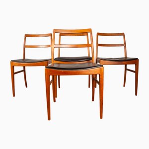 Danish Teak and Leather Model 430 Chairs by Arne Vodder for Sibast, 1960s, Set of 4