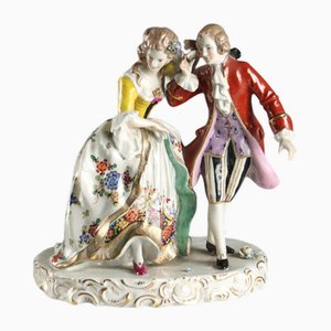 Galante Gruppe aus Porzellan von Capodimonte