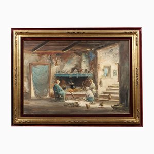 Mario Fattori, Composition, Oil on Canvas