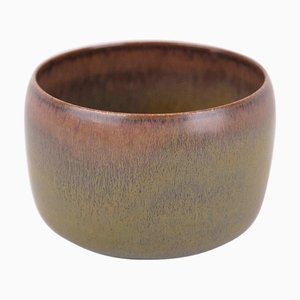 Small Brownish Glass and Stoneware Model No. 25 Bowl by Eva Staehr-Nielsen, 1960s